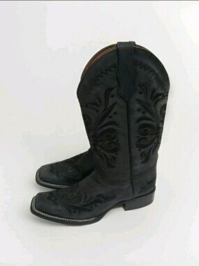 Circle G by Corral Black Embroidered Western Cowboy Boots Women’s Size 11 L5464.
